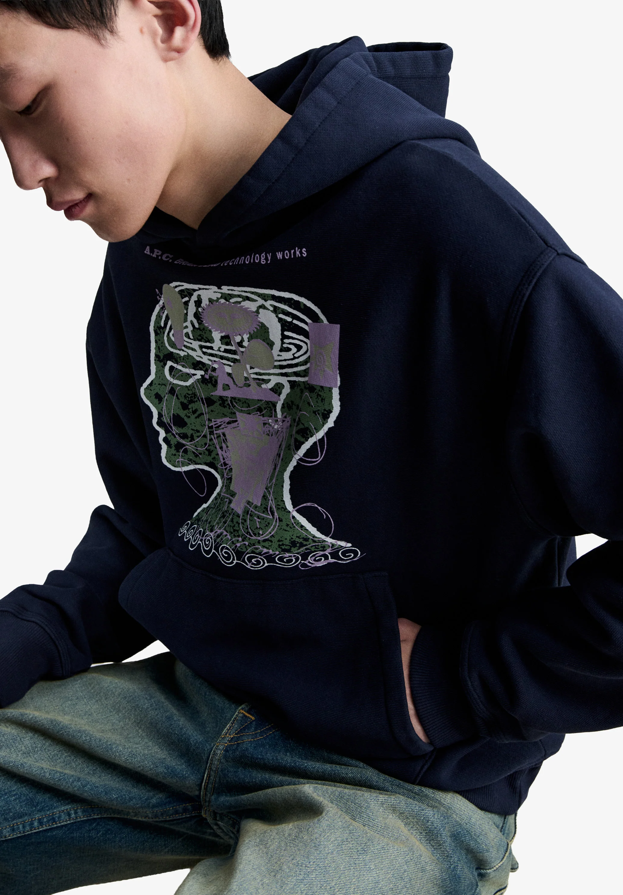A.P.C. x Brain Dead Technology Works hoodie