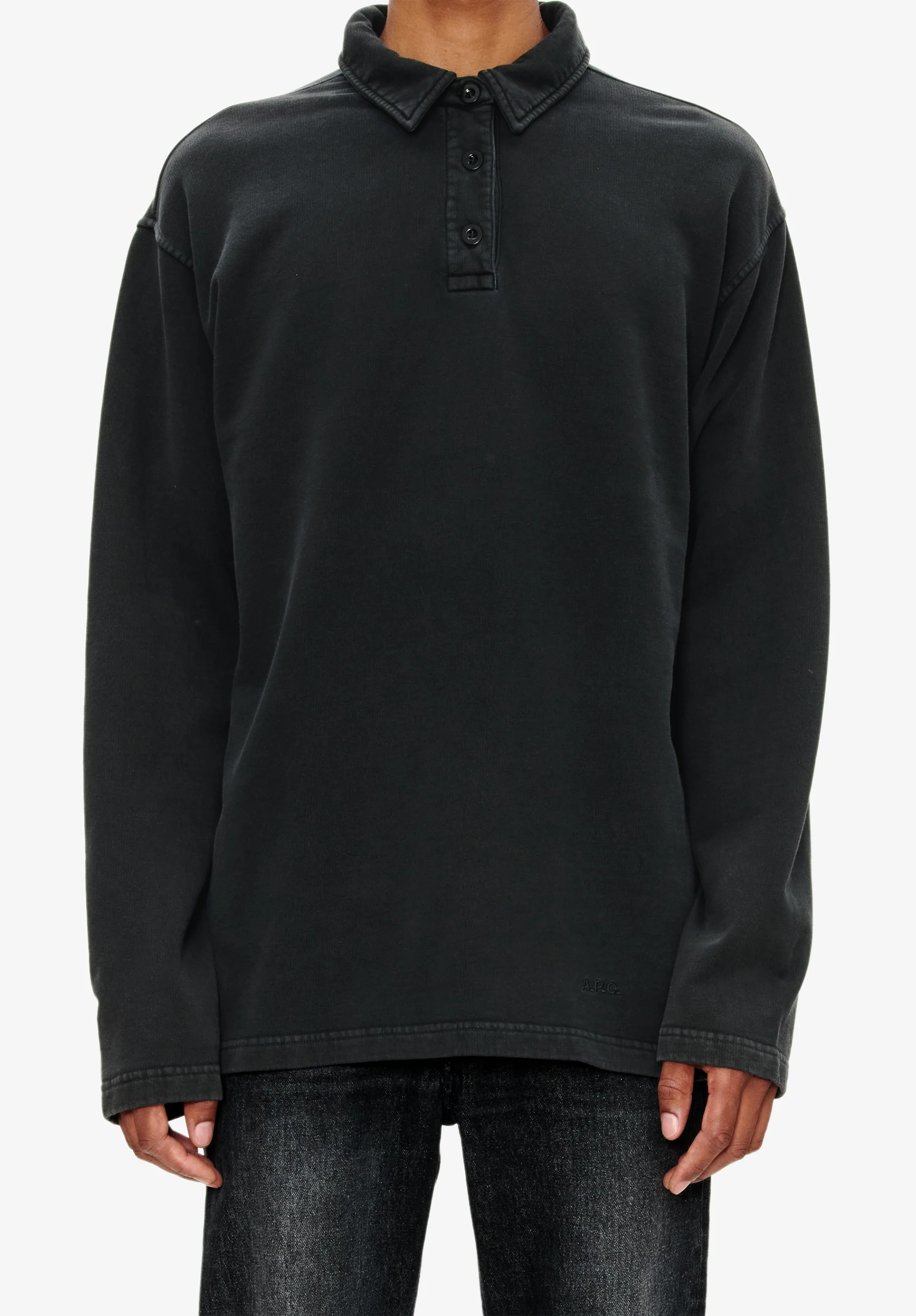 Long-sleeve unisex polo shirt (M)