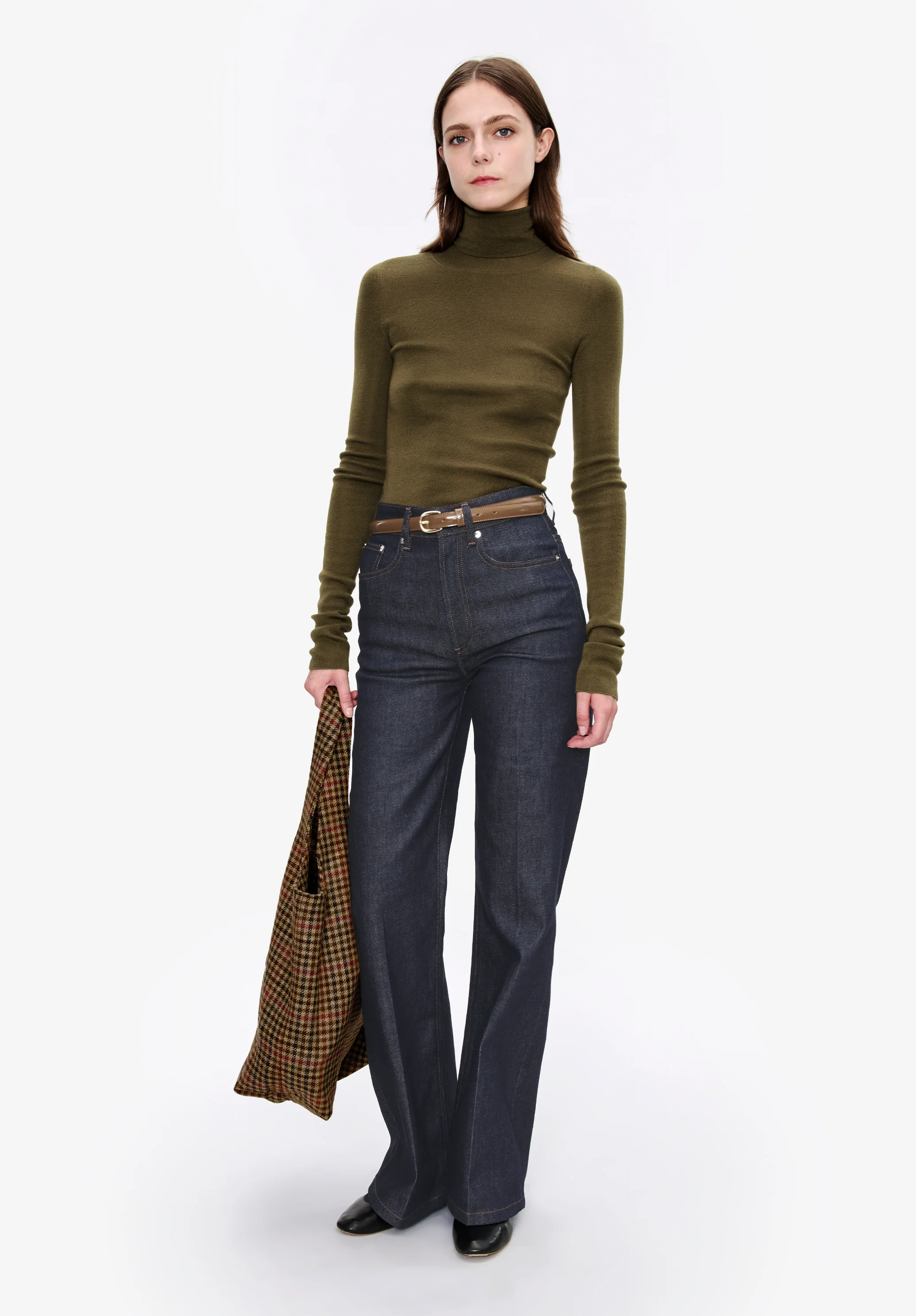 Narrow-rib turtleneck sweater