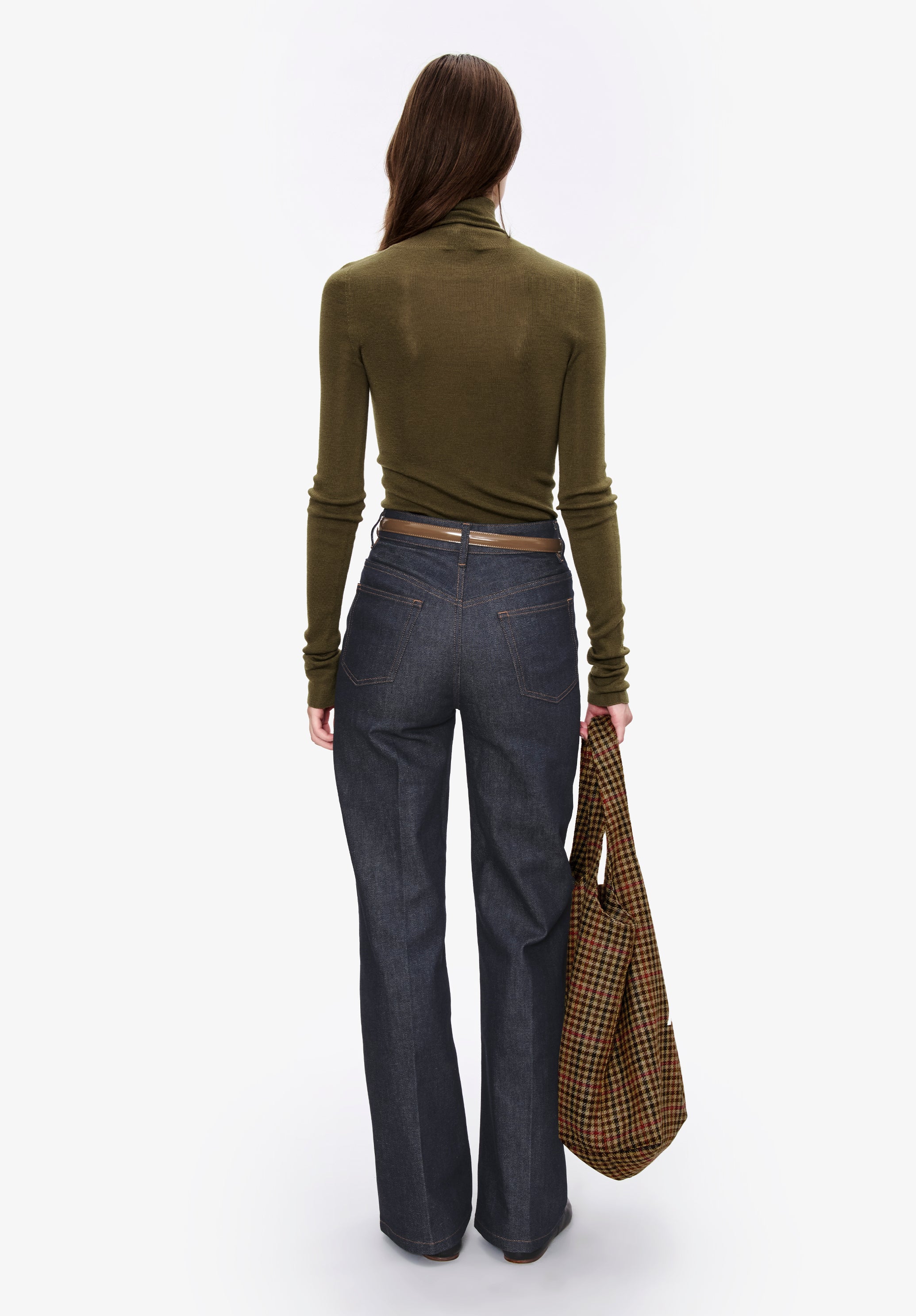 Narrow-rib turtleneck sweater