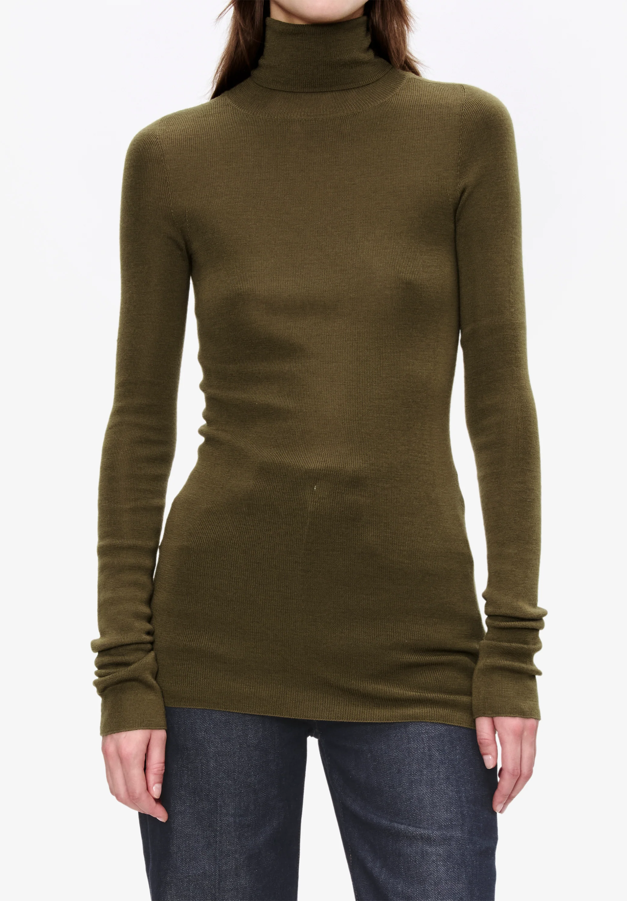 Narrow-rib turtleneck sweater
