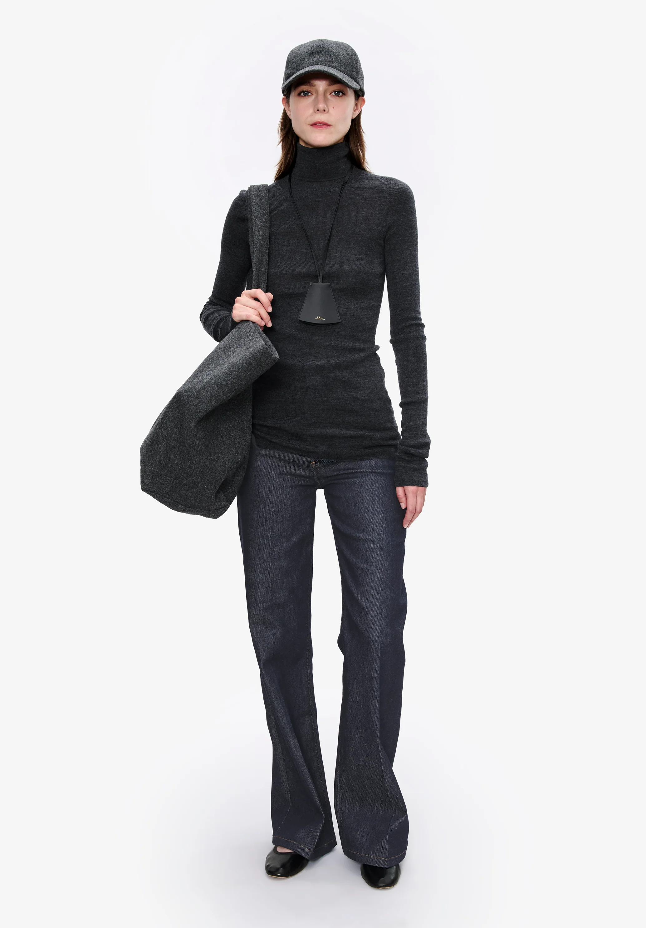 Narrow-rib turtleneck sweater