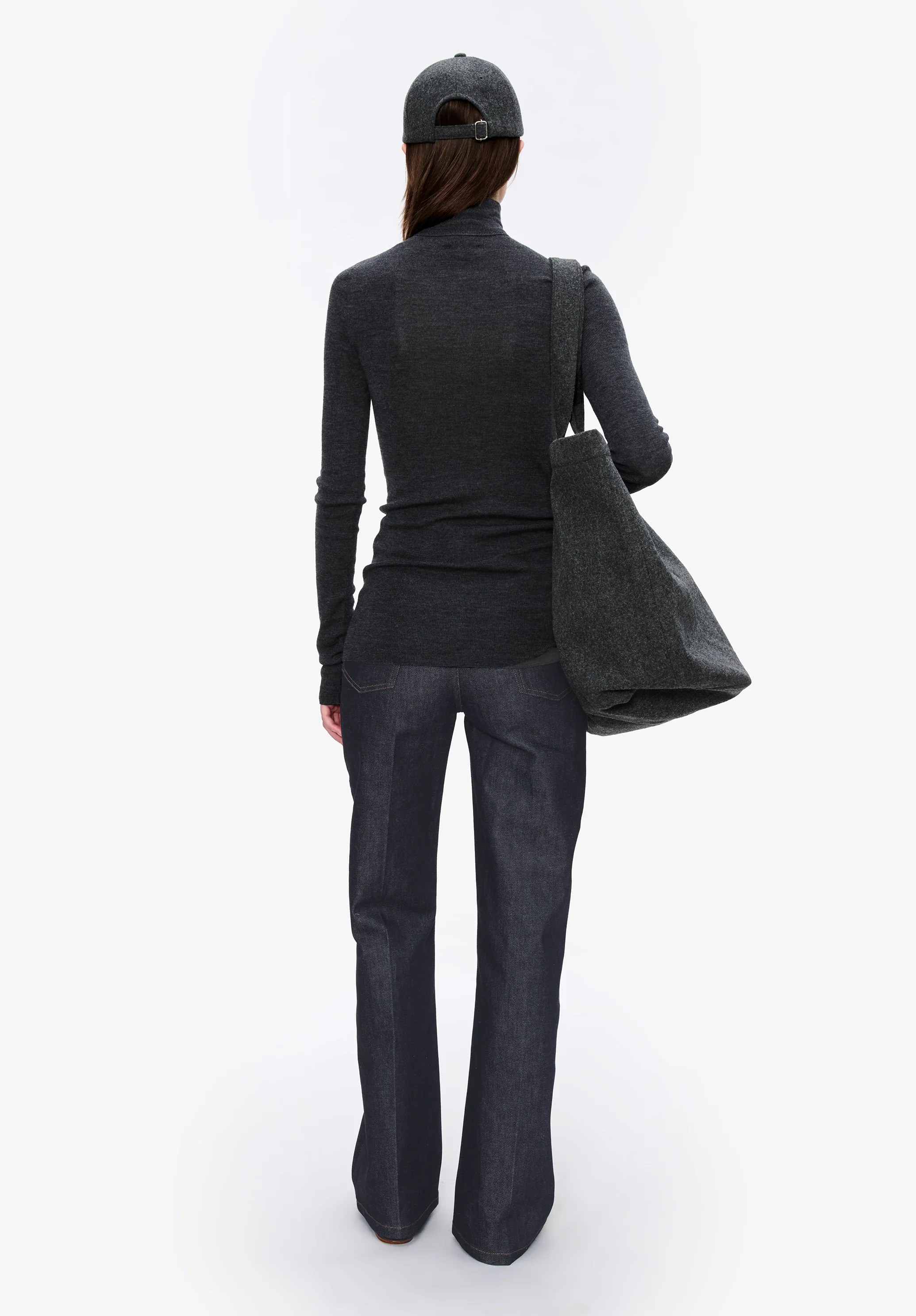 Narrow-rib turtleneck sweater