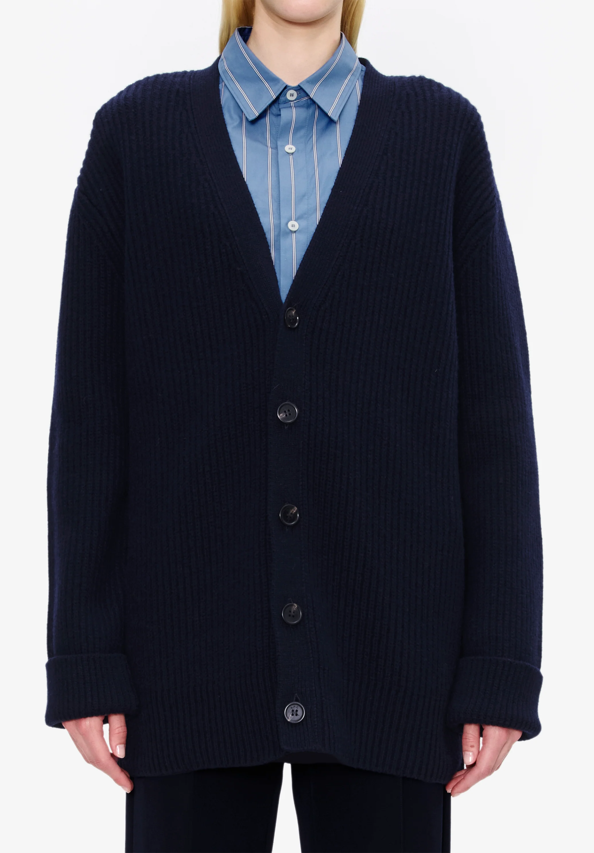 Wool-cashmere cardigan (W)