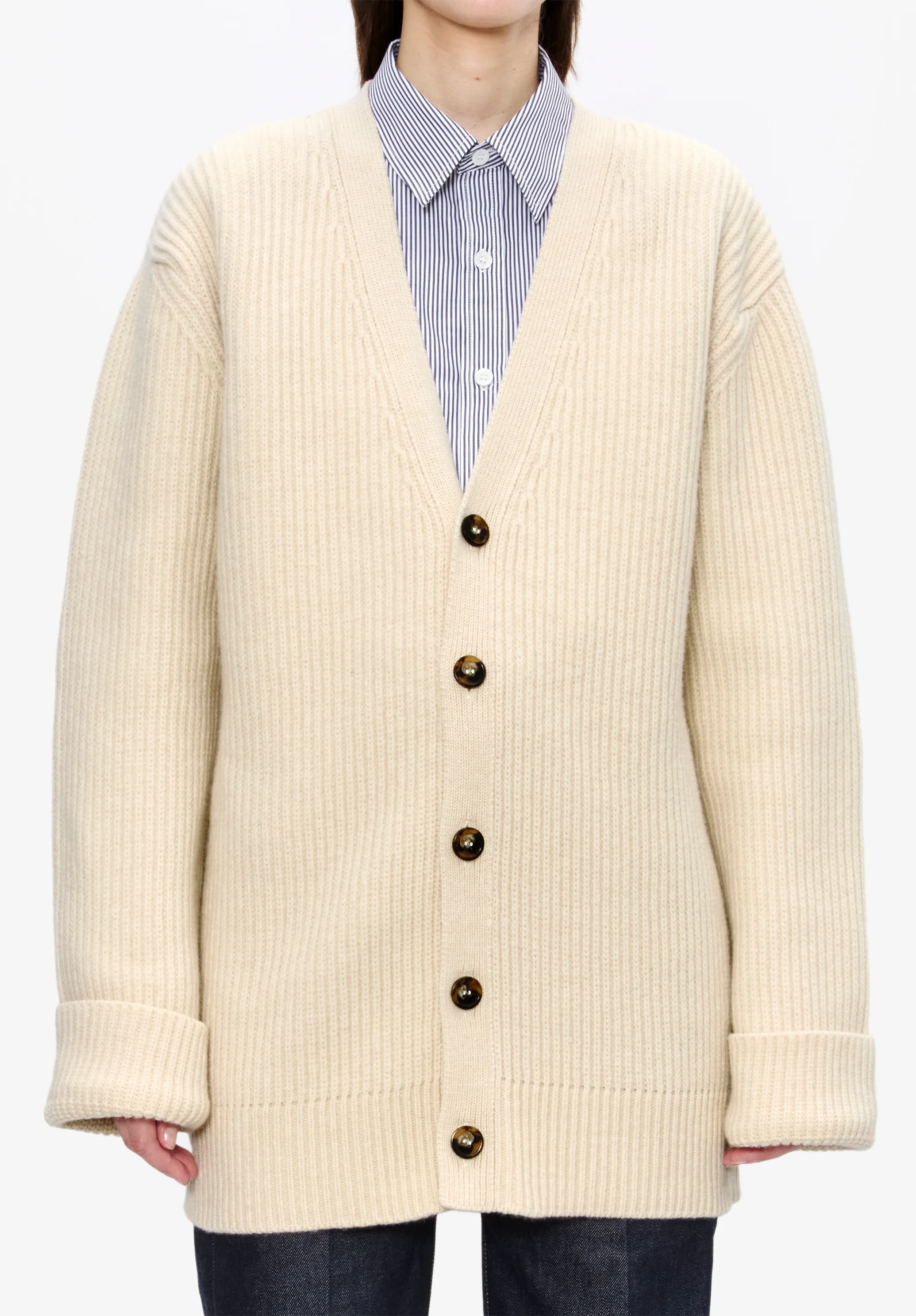 Wool-cashmere cardigan (W)