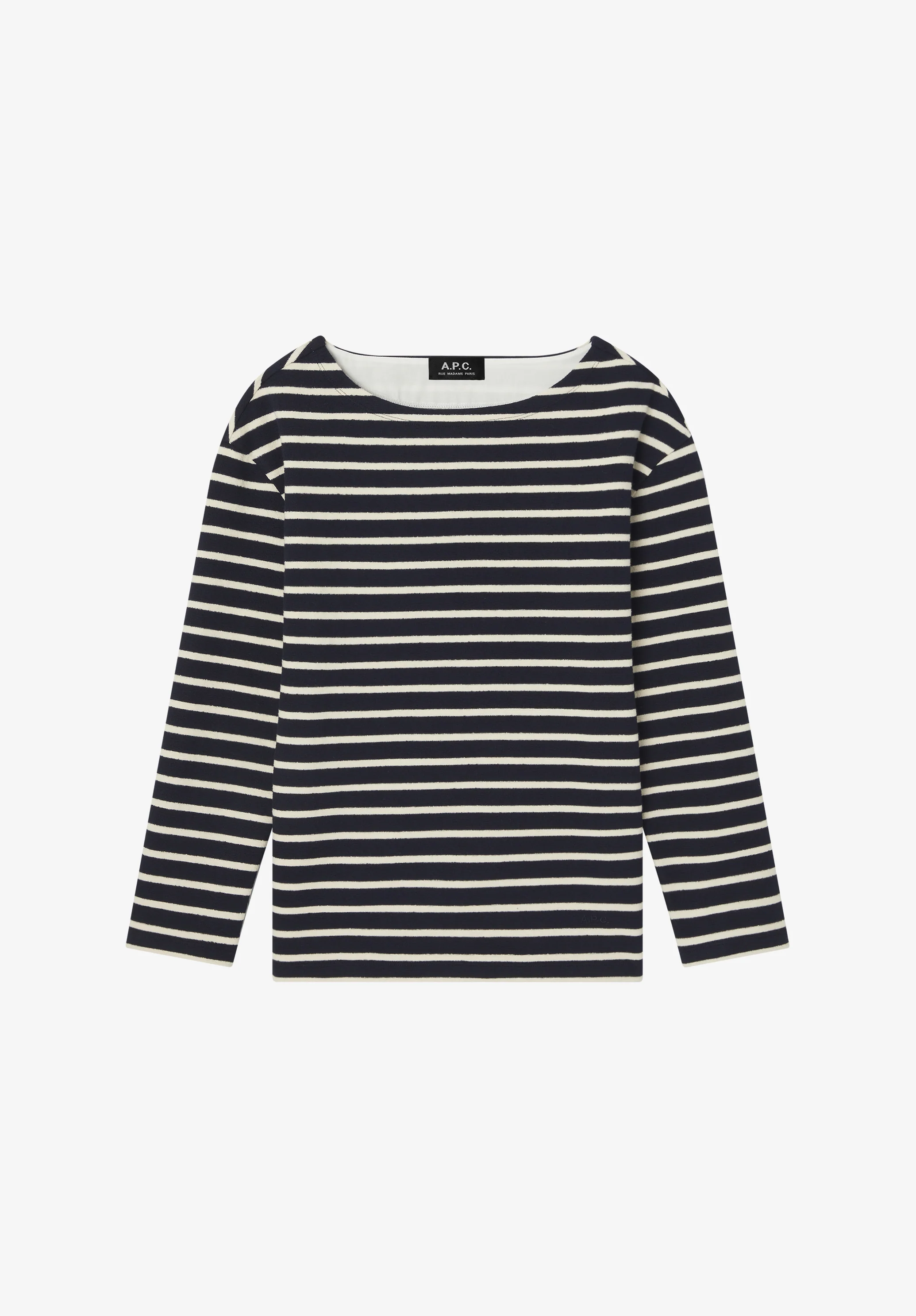 Striped top with three-quarter sleeves