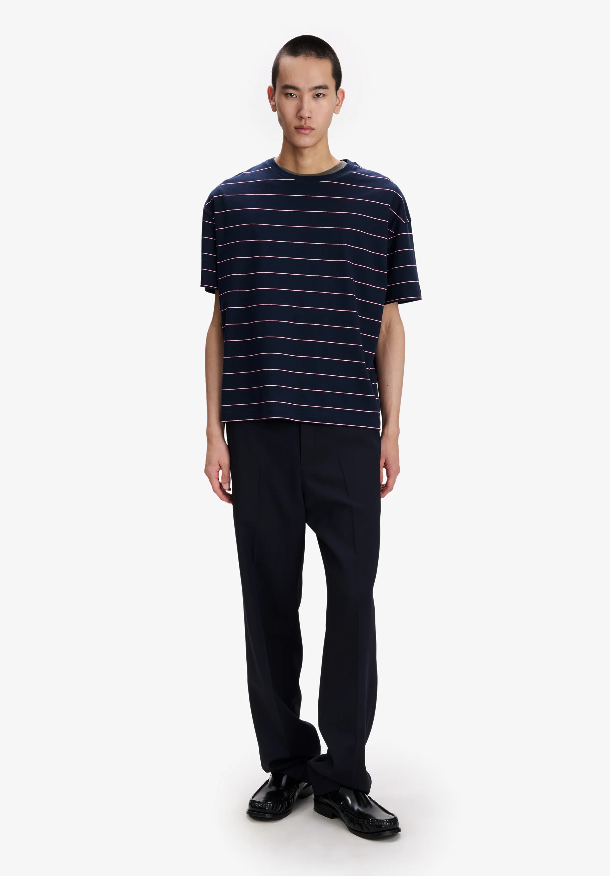 Loose T-Shirt With Pink Stripes