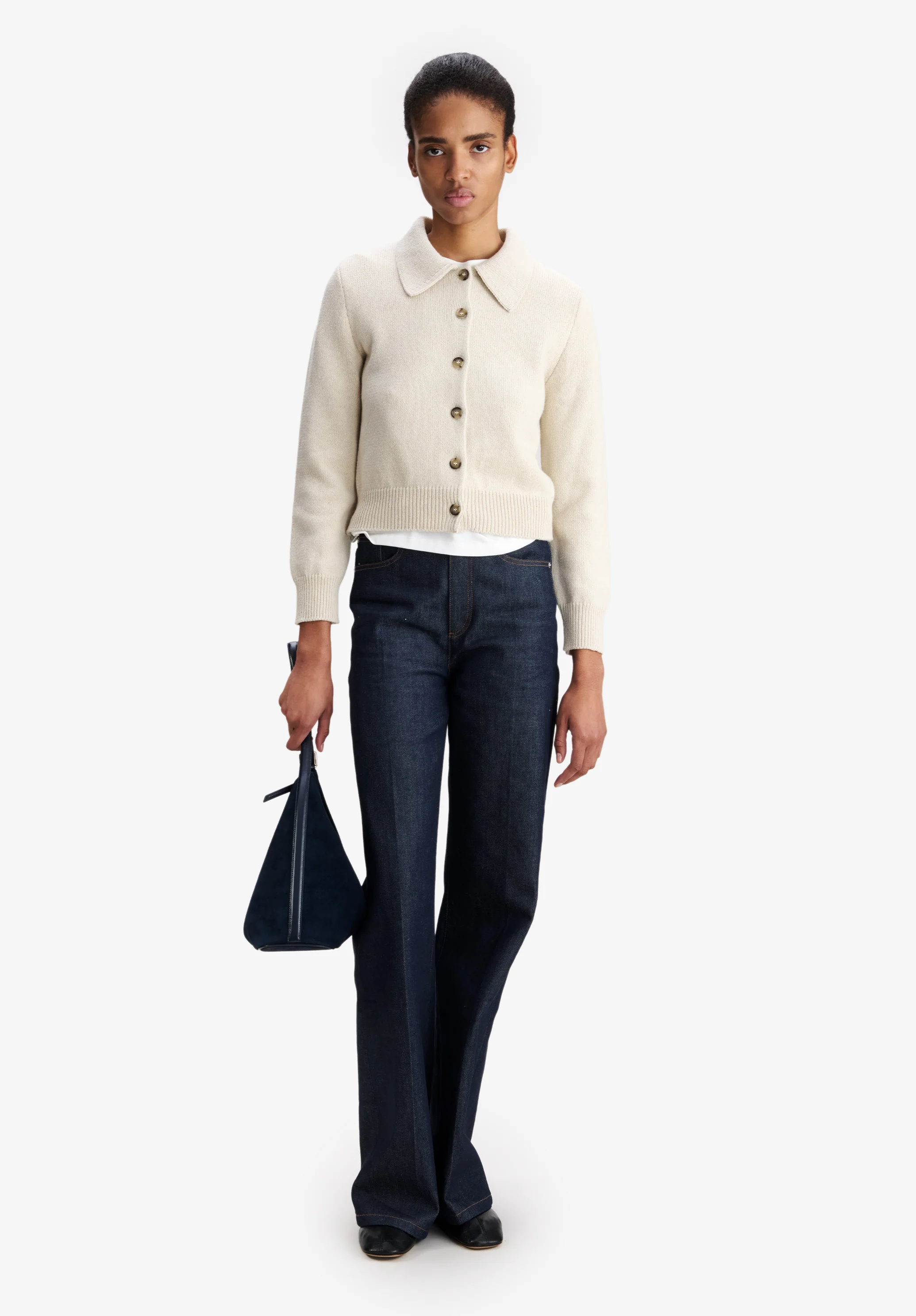 Wool Collared Cardigan
