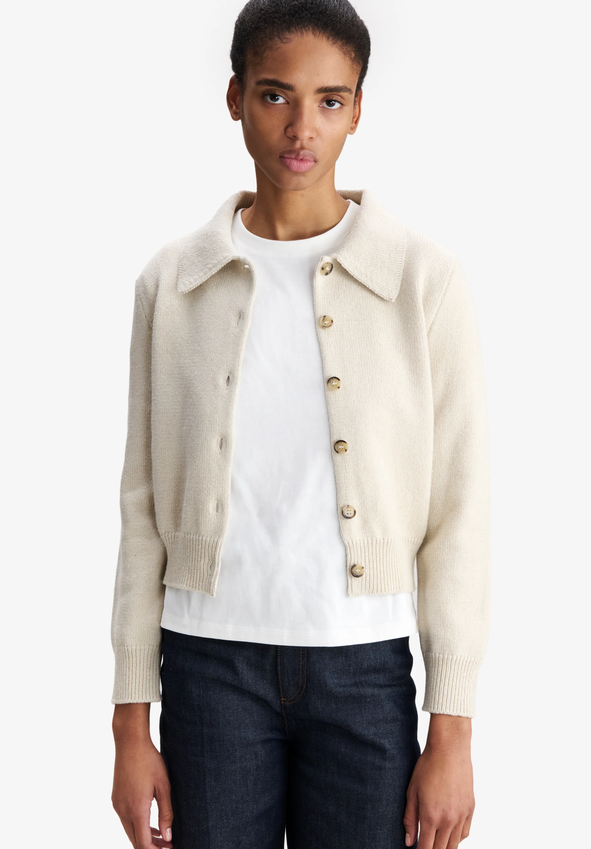 Wool Collared Cardigan