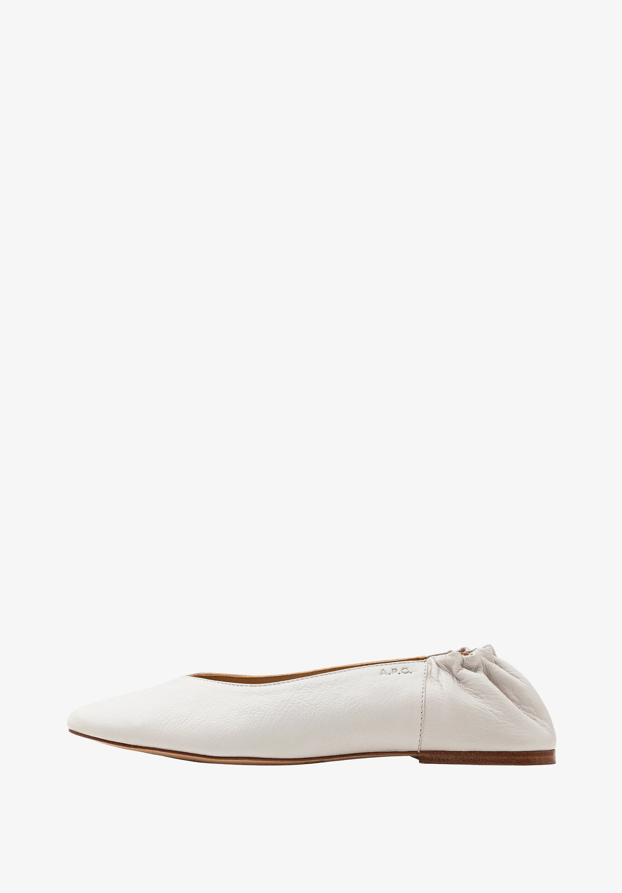 Square-Toe Leather Ballet Flats