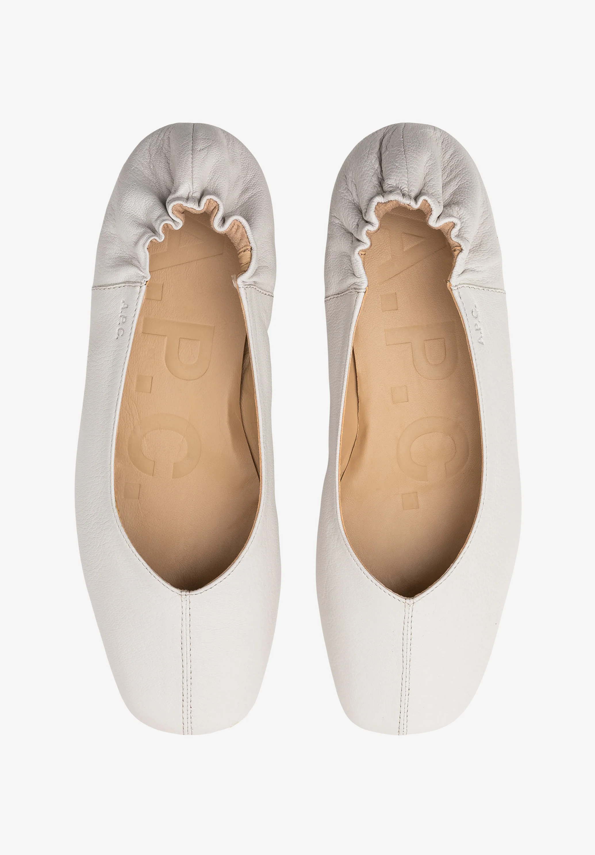 Square-Toe Leather Ballet Flats