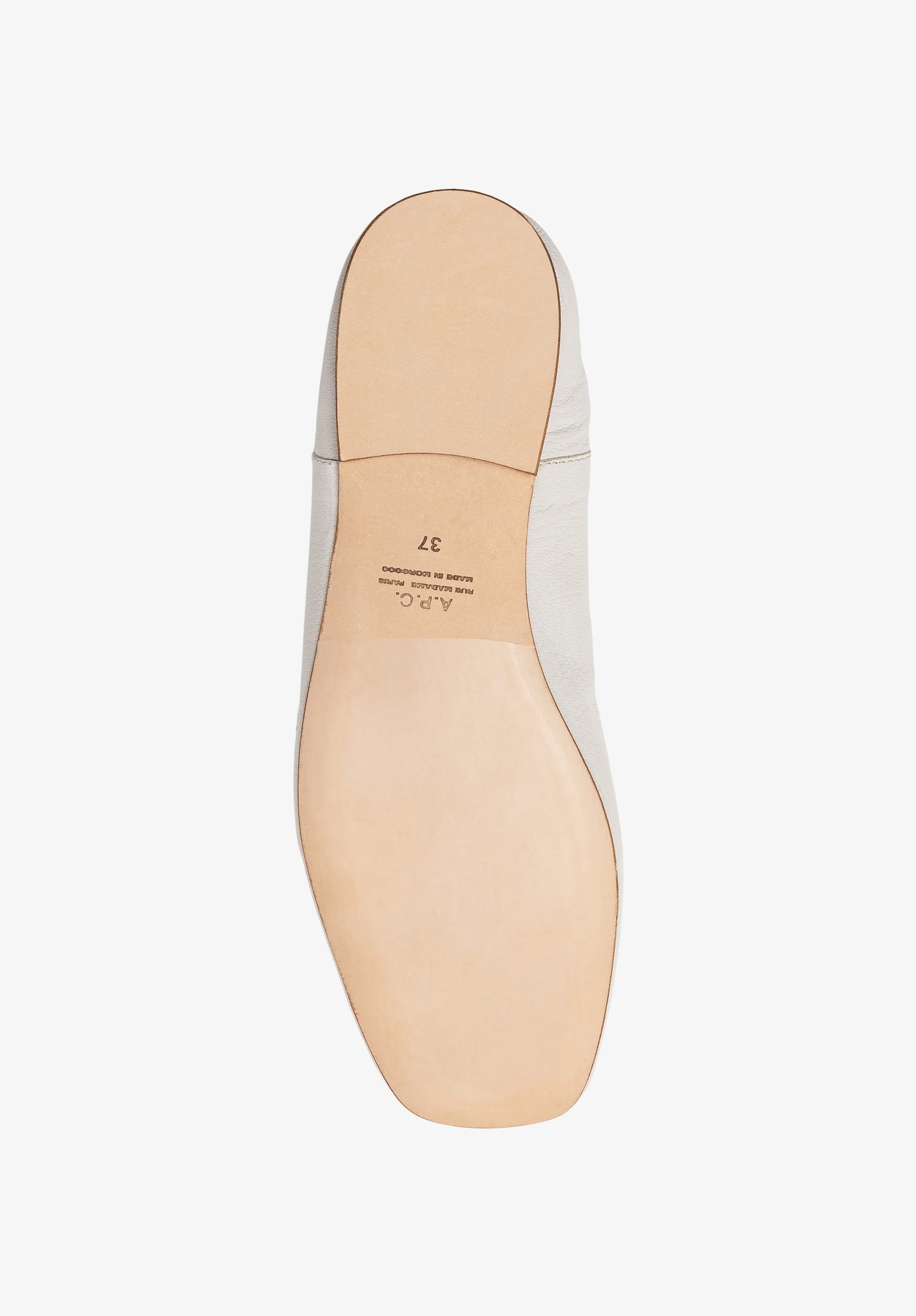 Square-Toe Leather Ballet Flats
