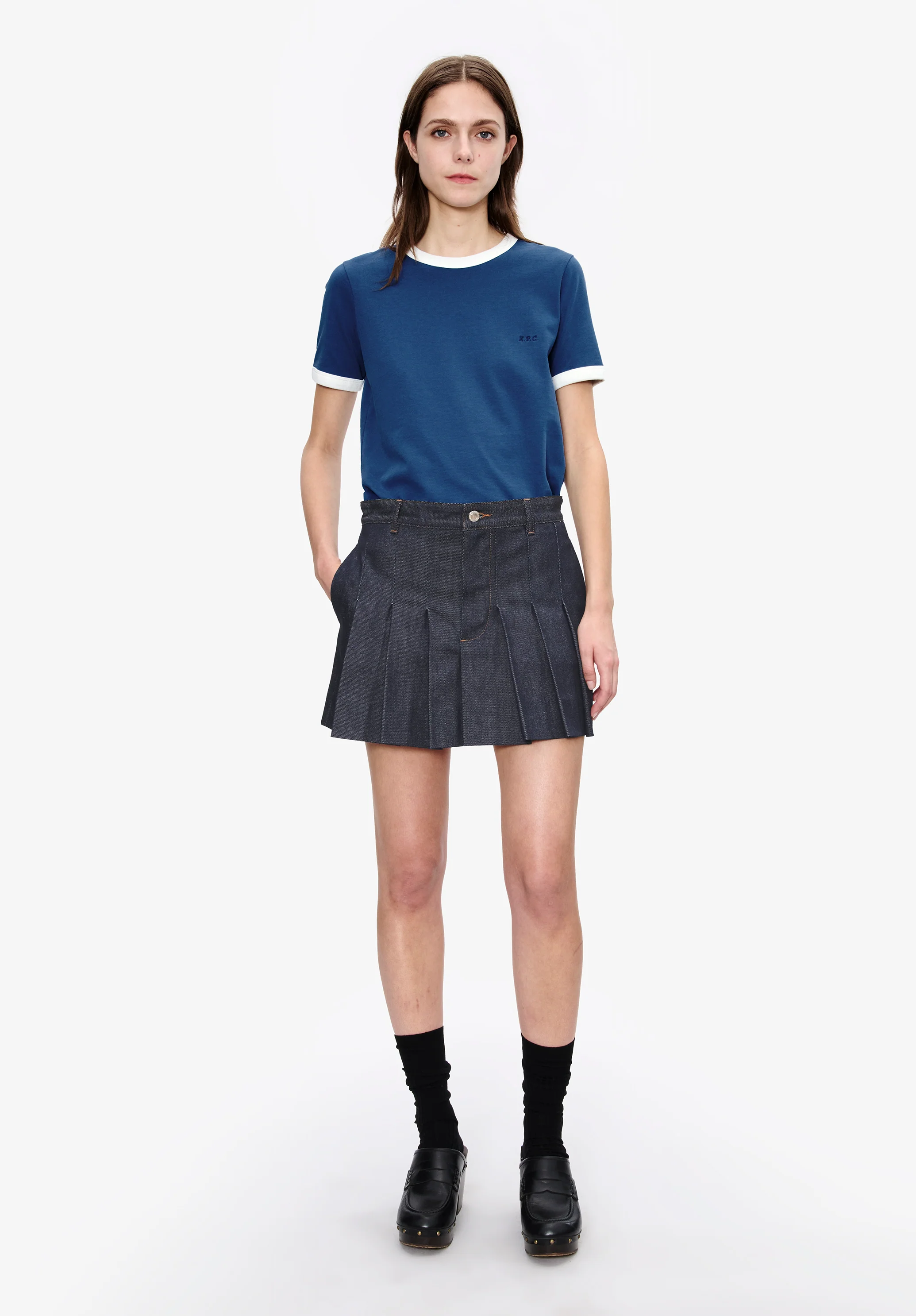 Pleated mini skirt