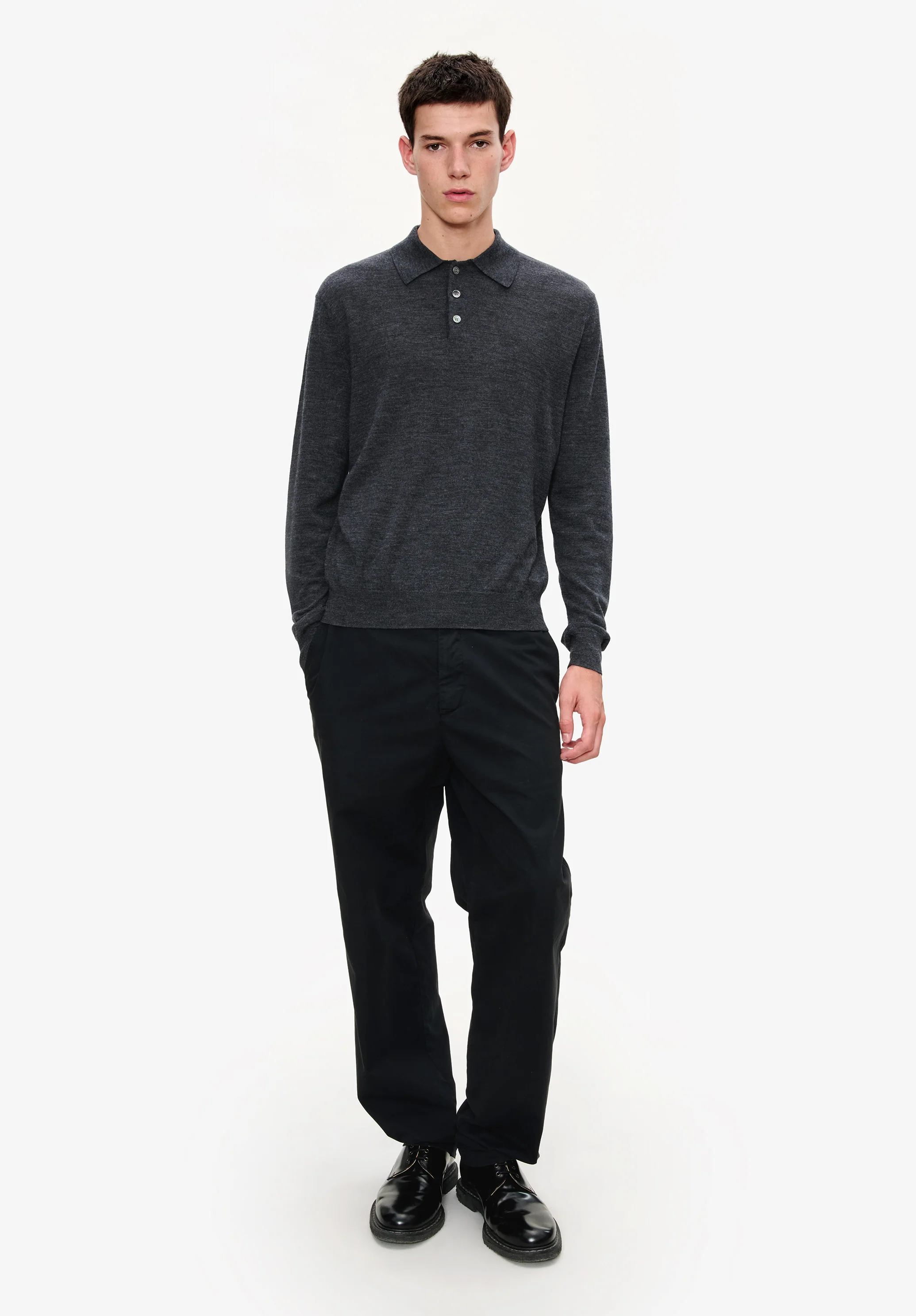 Wool polo shirt