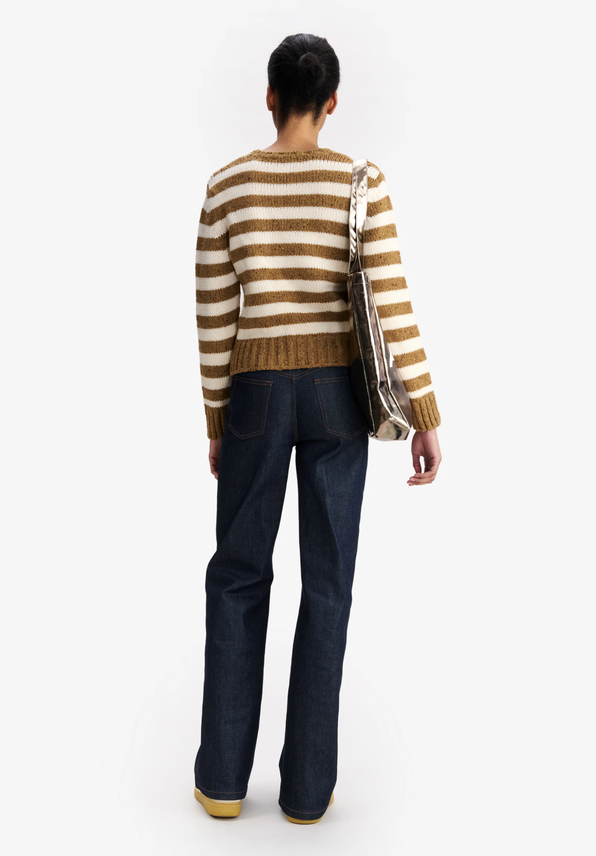 Speckled striped sweater