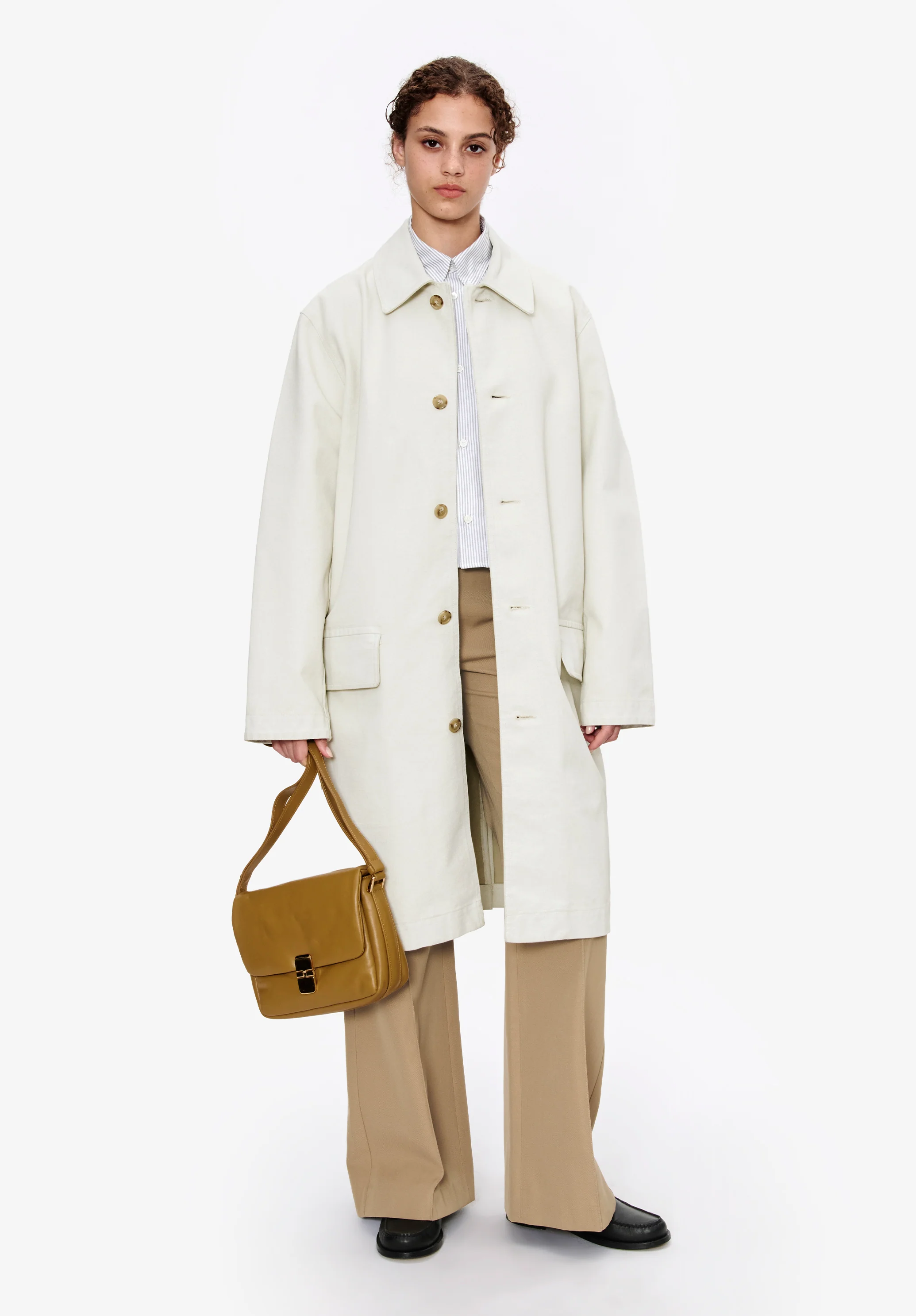 Coated canvas overcoat (W)
