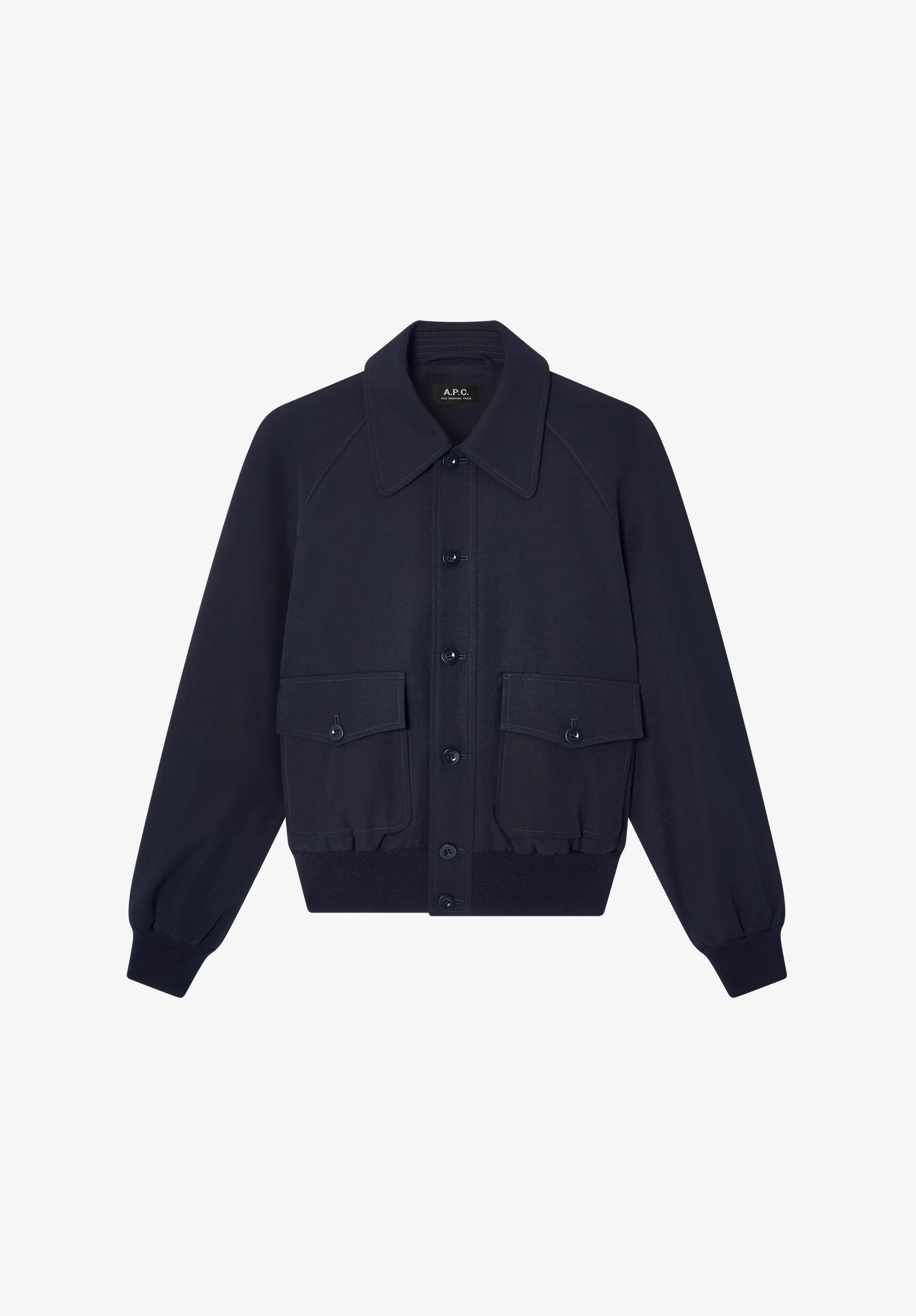 Jacket with raglan sleeves