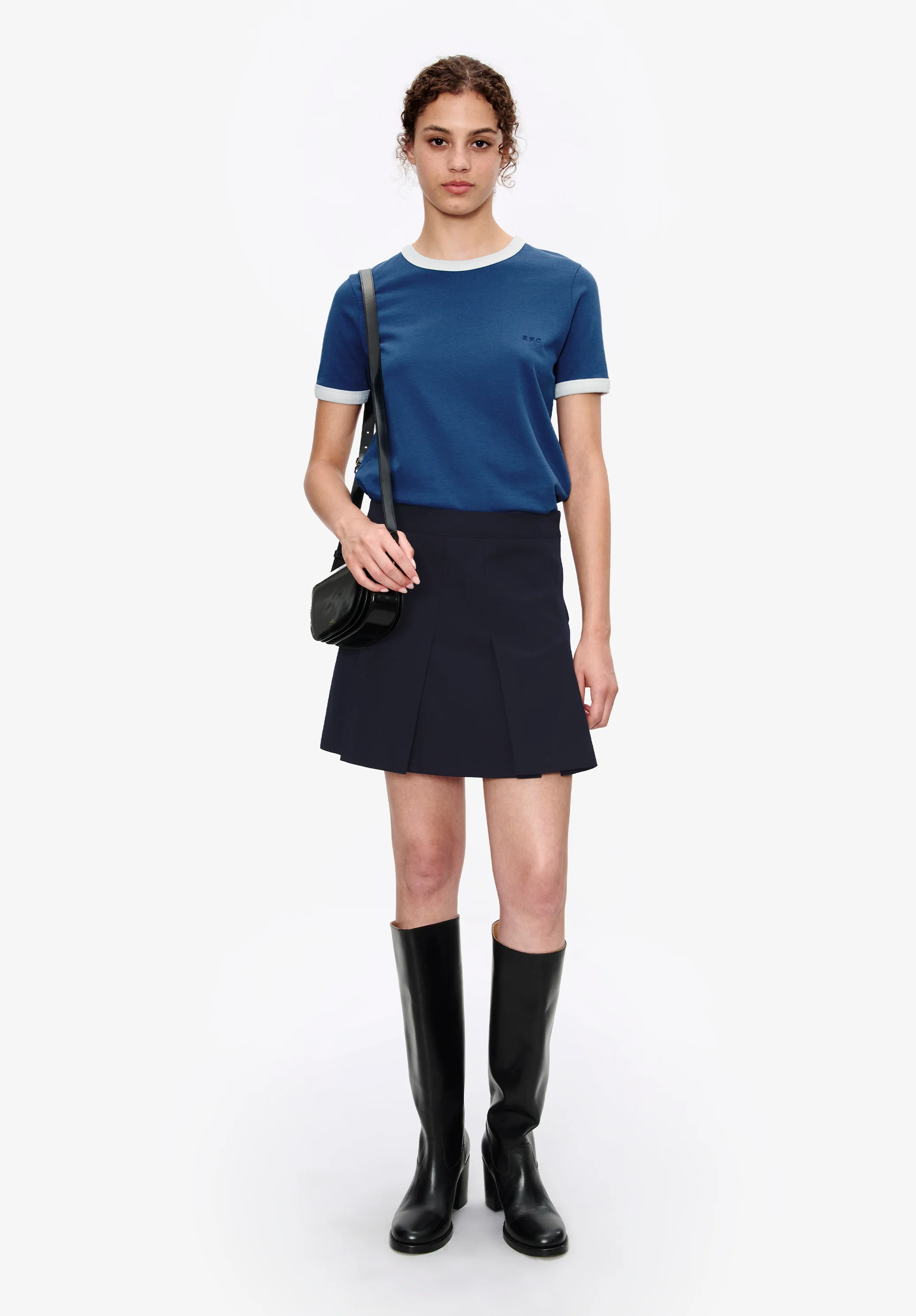 Pleated mini skirt