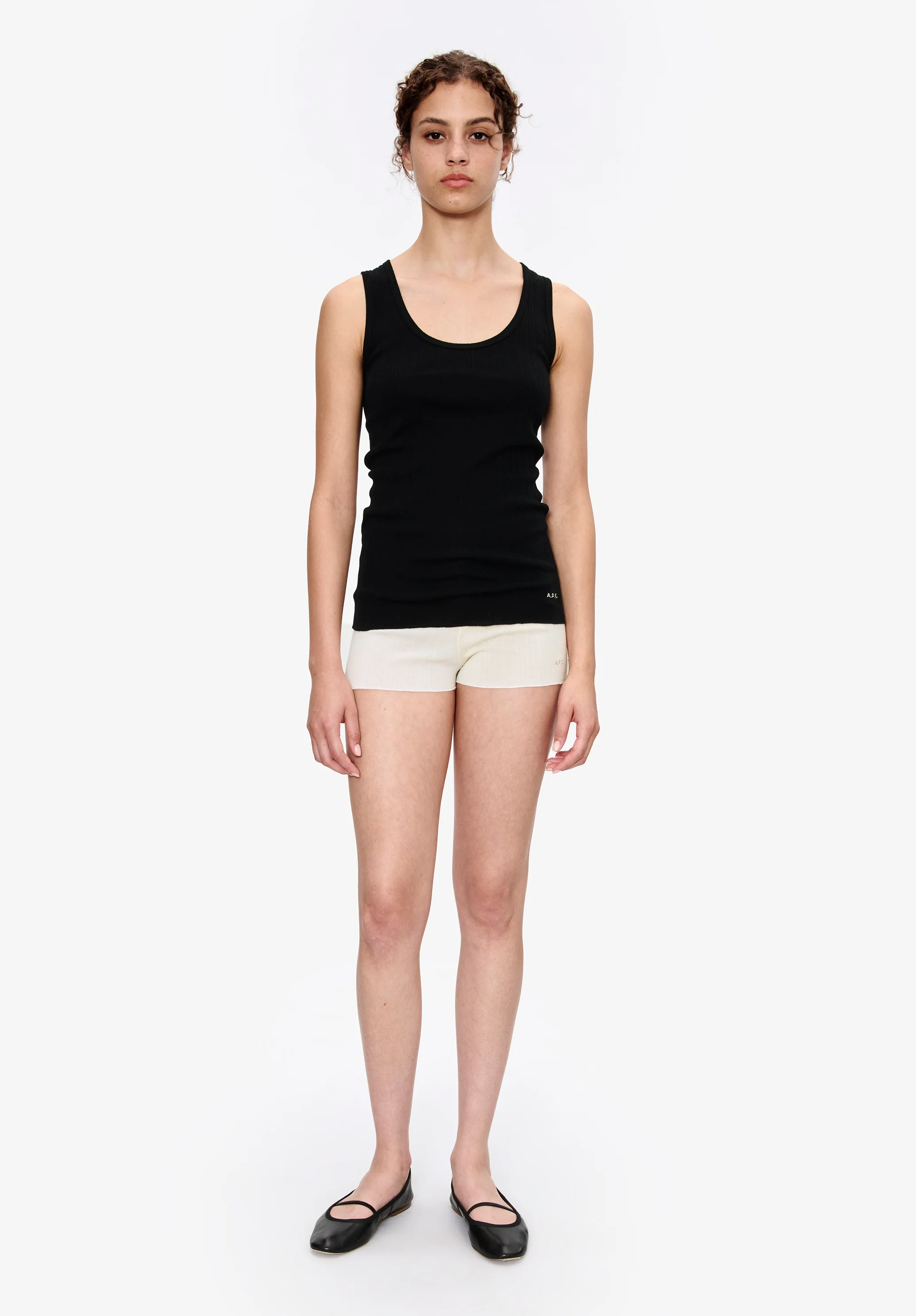 Fitted Lisle thread tank top