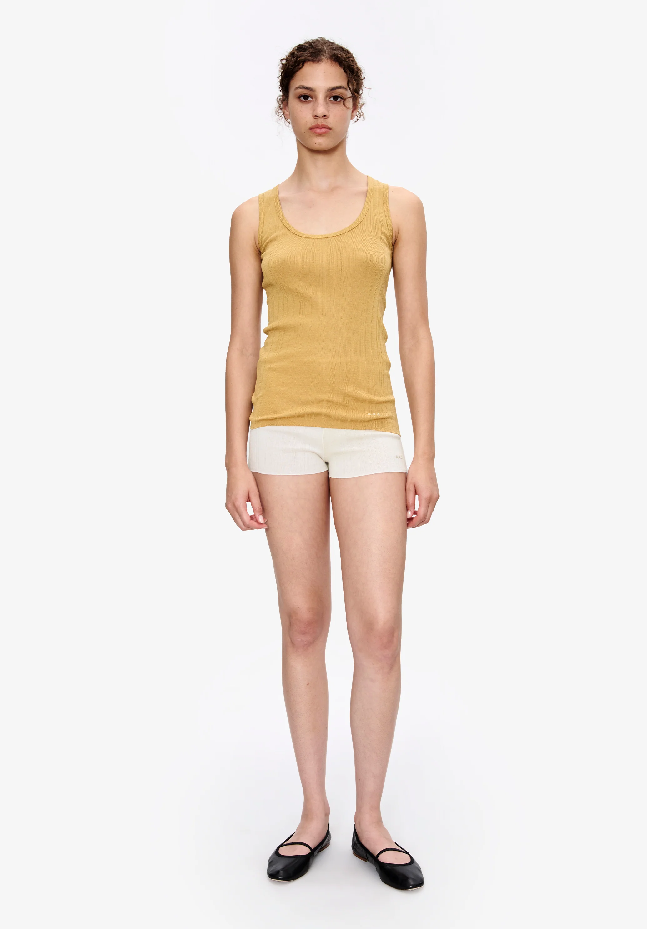 Fitted Lisle thread tank top