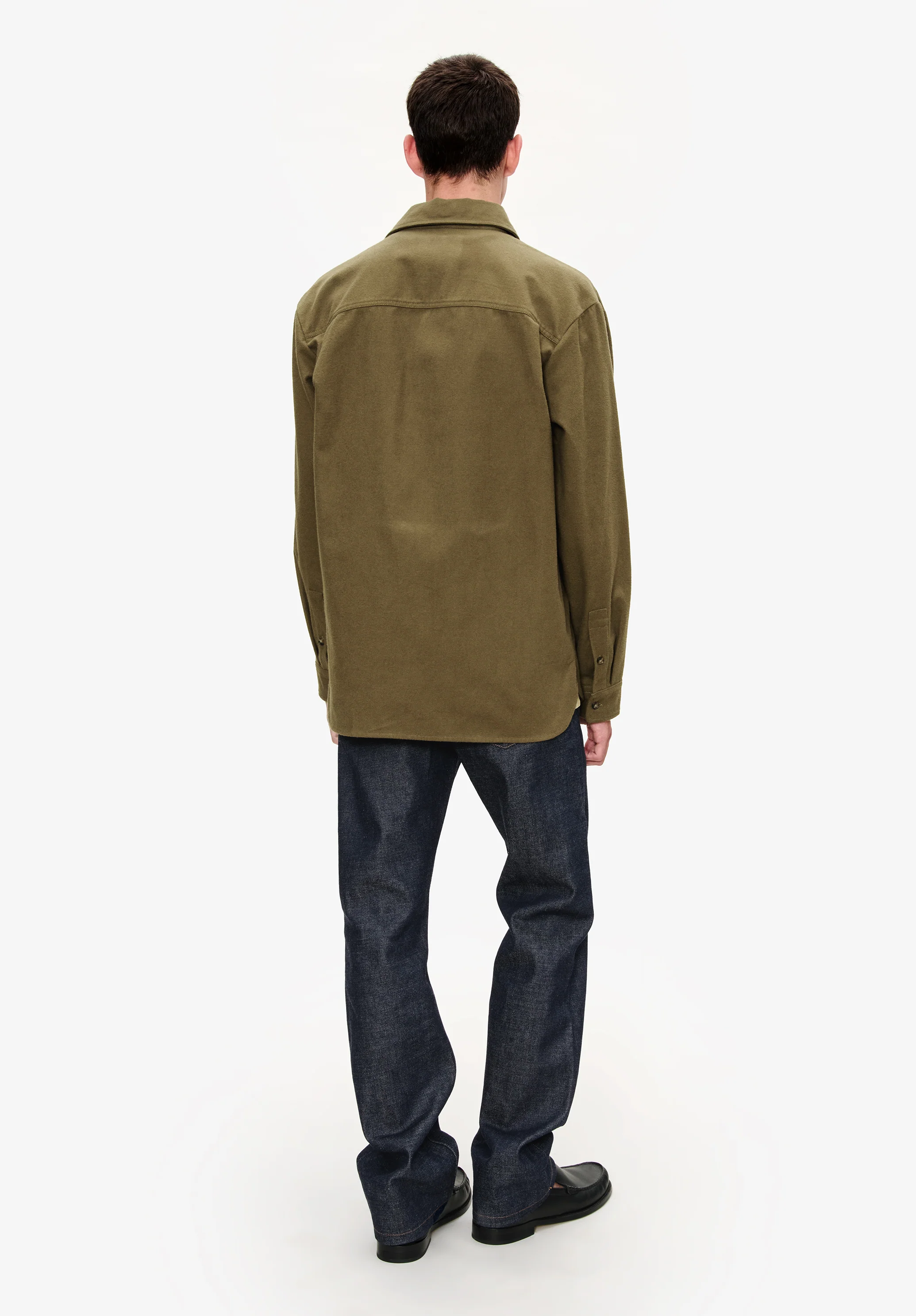 Solid-colour cotton overshirt