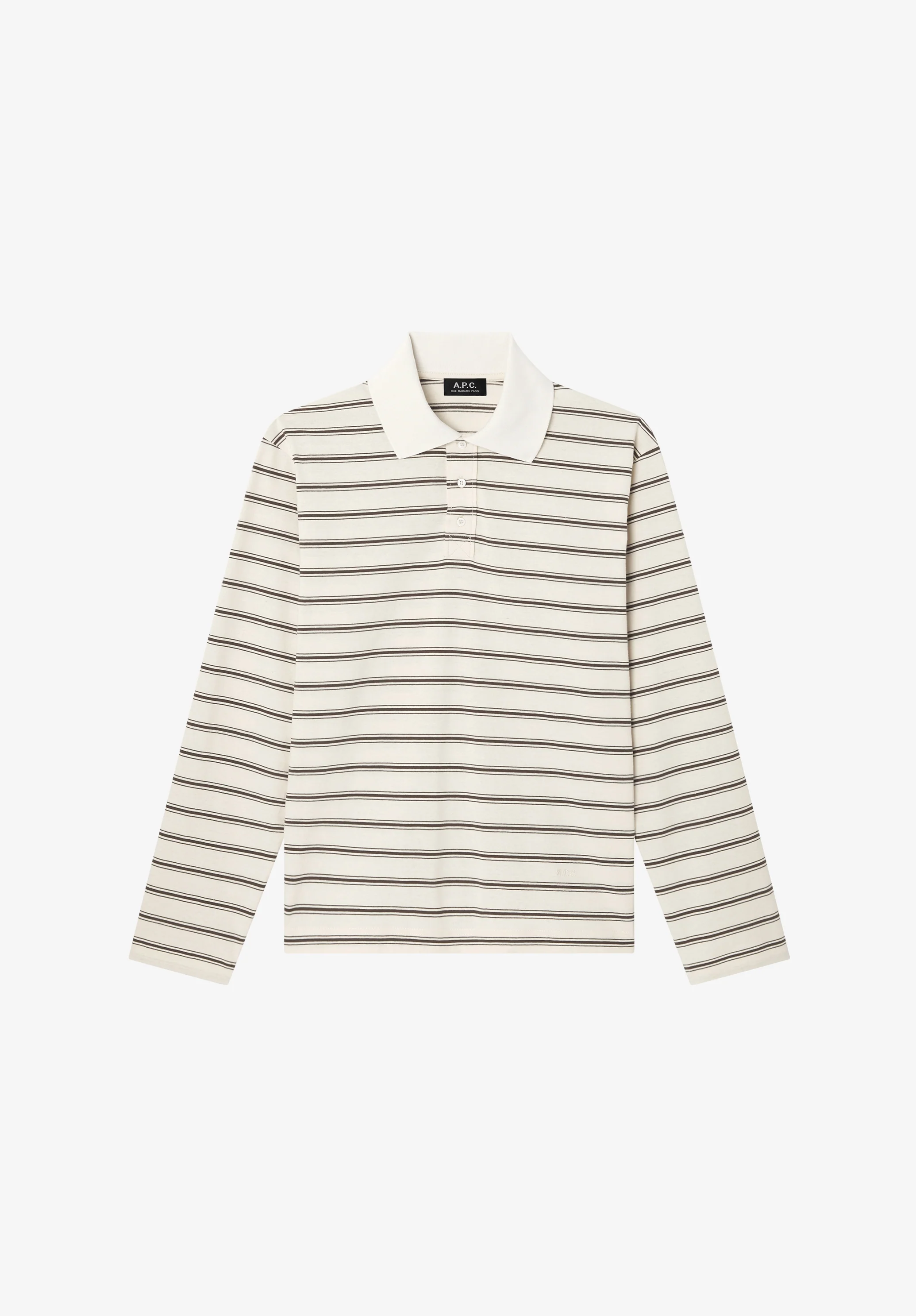 Long-sleeve striped polo shirt