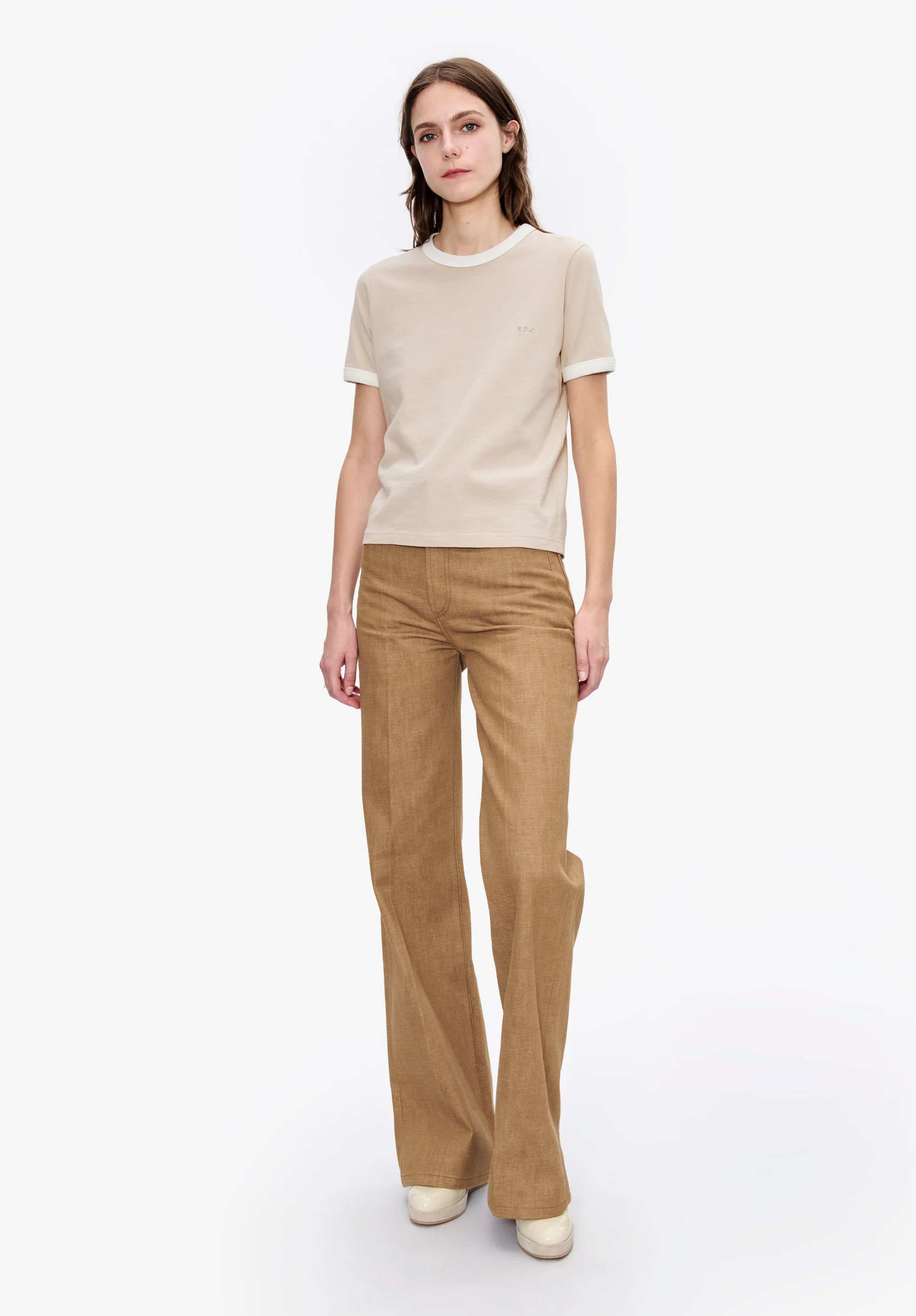 Ringer crop T-shirt