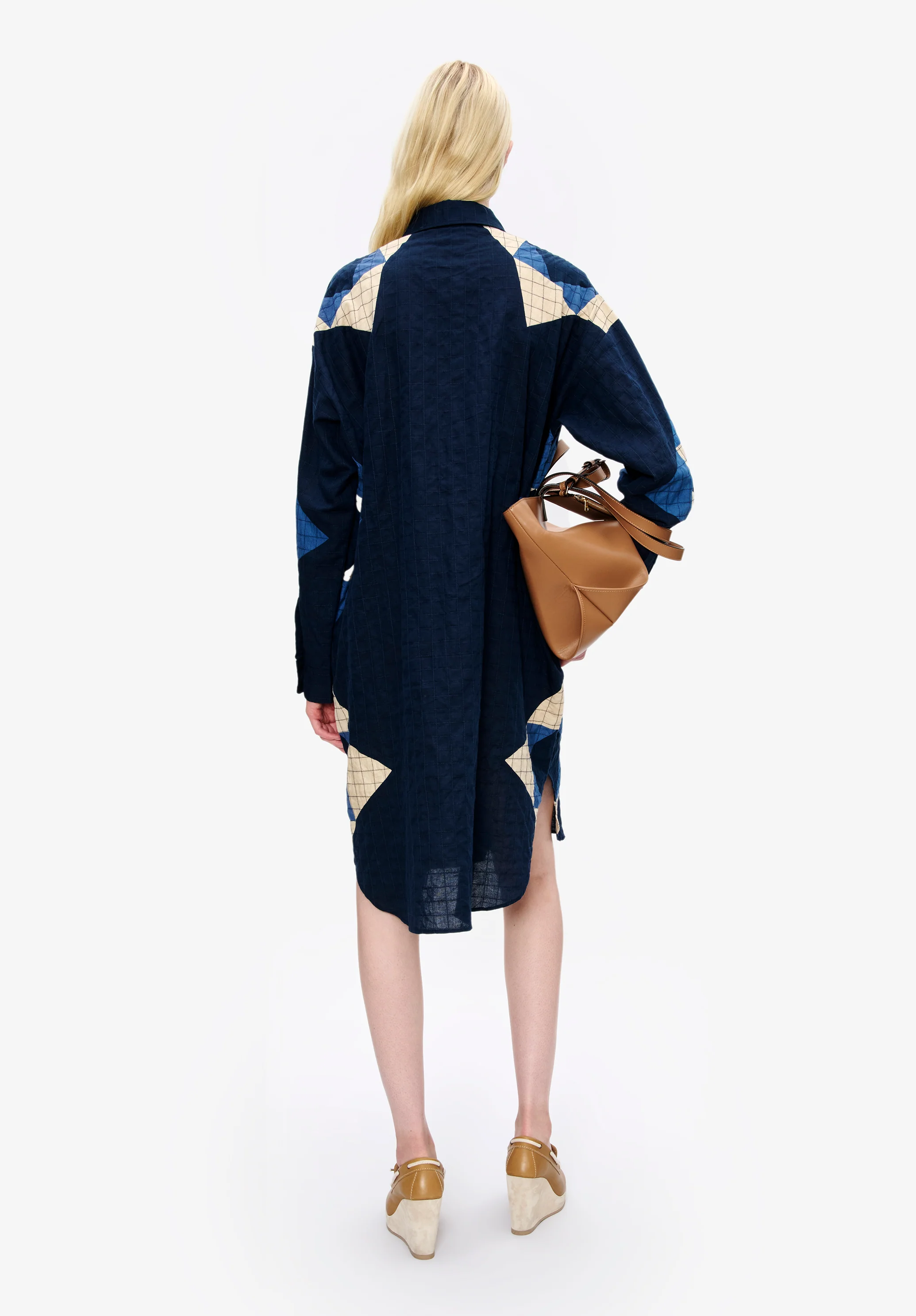 Patchwork shirt-dress