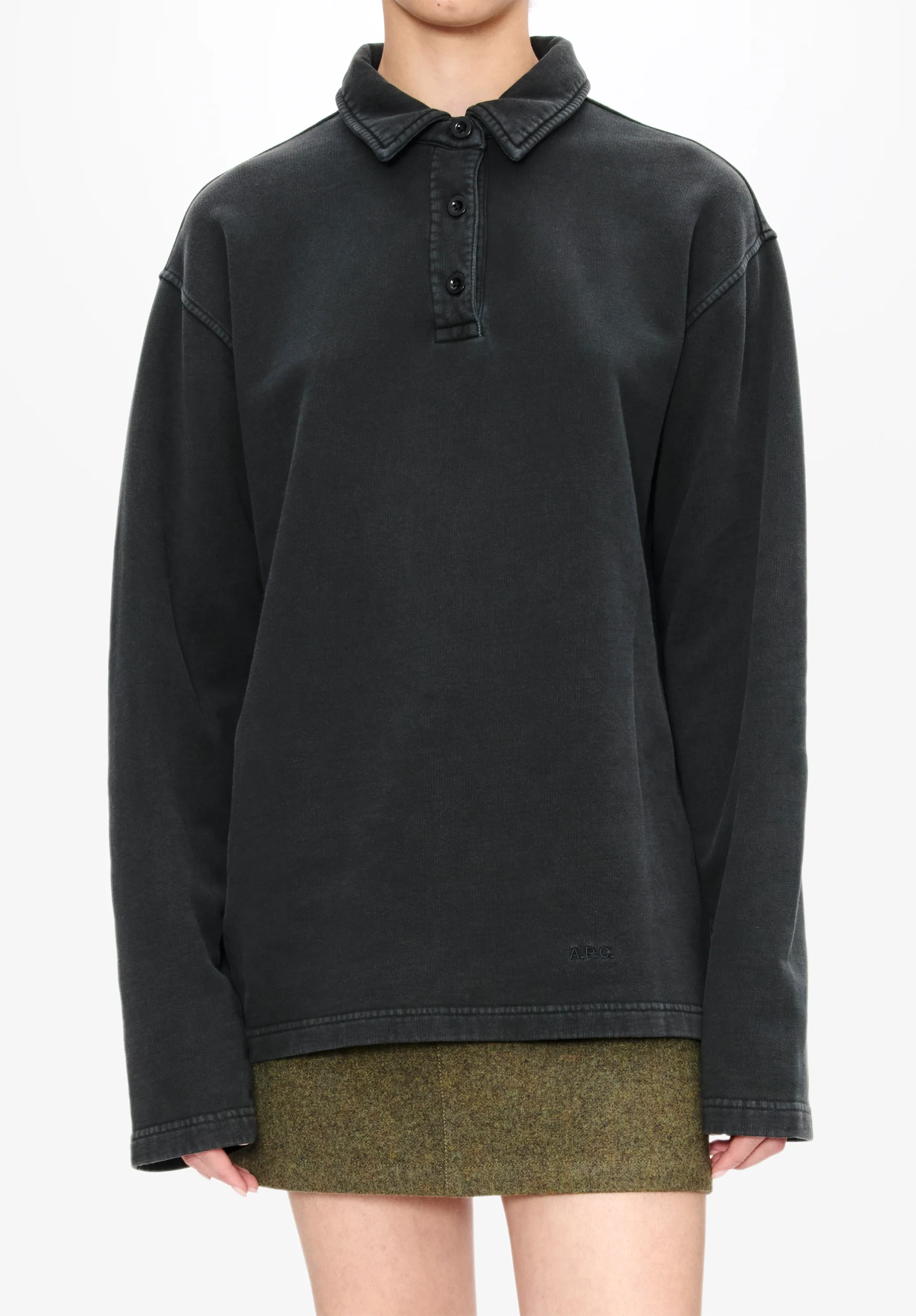 Long-sleeve unisex polo shirt (W)